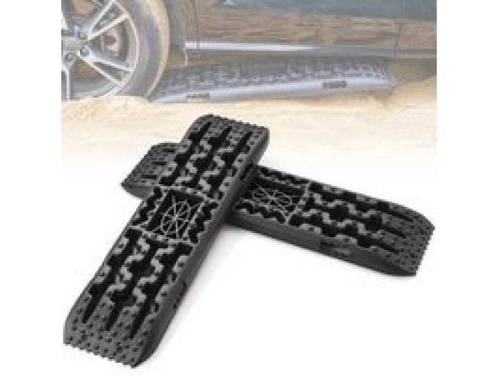 VEVOR 10 TONNEN Traktionsbretter mit PP-Material, Bergungsbretter für Geländefahrzeuge/Autos/Pickups/SUVs/Wohnmobile, Paar Reifen-Traktionsmatten auf Schnee, Sand, Schlamm und losem Untergrund, Aufbewahrungstasche, lang, schwarz