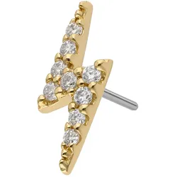 14 Karat Gold Aufsatz mit Titan Push Pin MOISSANIT-BLITZ
