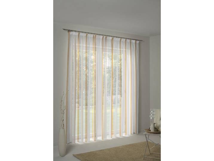 Vorhang WIRTH Nicole Gr. 12, gold (goldfarben), B:750cm H:175cm, Polyester, Gardinen, Vorhang, Store