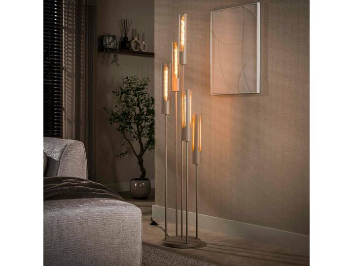 Lampadaire en métal, 5 tubes RALF - Beige