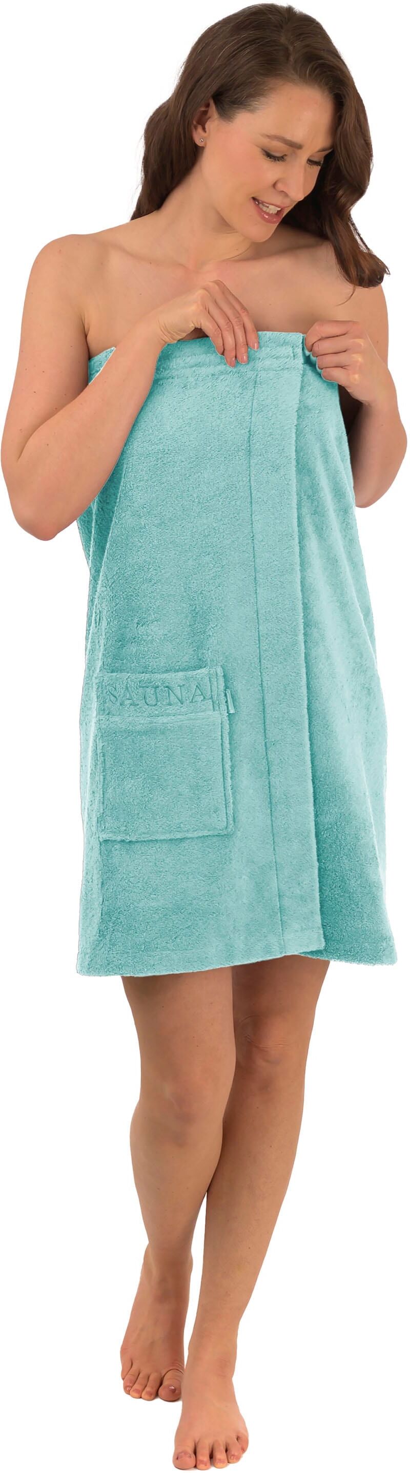 Kilt WEWO FASHION "9537T", blau (turquois), L:75cm, Frottier, Hausmäntel, Kilt, schlingenfest turquois L: 75cm