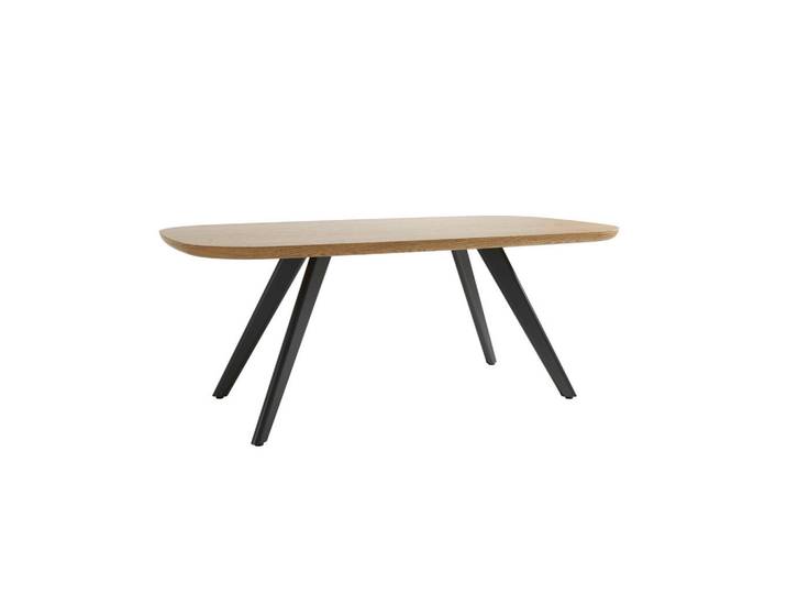 Schöner Wohnen Esstisch Larvik, Eichefarben, Metall, bootsförmig, 100x76x200 cm, Esszimmer, Esstische, Esstische