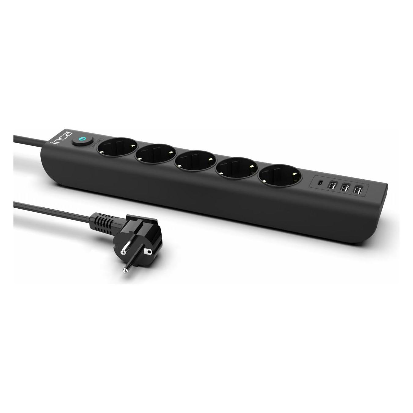 Inca Steckdosenleiste IPW-44TU 5 Ste.,3 USB-A+1 Typ-C,1,5m (5x, USB-A, USB-C, 1.50 m) (IPW-44TU)