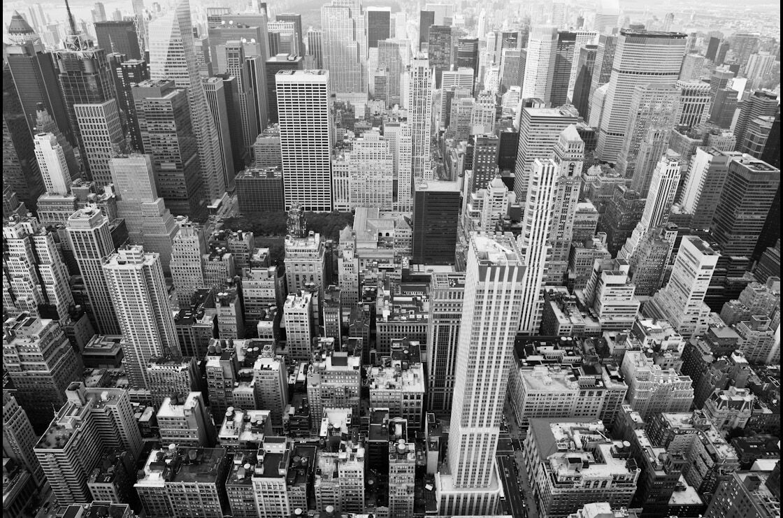 Fototapete PAPERMOON "Manhattan Stadtbild", bunt, B:3,5m L:2,6m, Vlies, Tapeten, Fototapete bunt B/L: 3,5m x 2,6m, Bahnen: 7 Stk.
