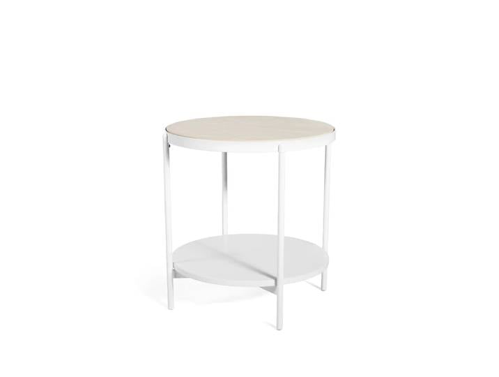 SMD Design Lene Beistelltisch Weiß, niedrig, Eschenfurnier weiß pigmentiert