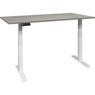 Schreibtisch MÄUSBACHER "Big System Office", grau (weiß matt, beton, weiß matt, beton), B:120cm, Tische, Schreibtisch, Breite 120 cm, elektrisch höhenverstellbar