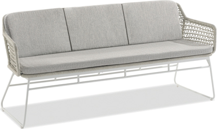 Niehoff Lido Bank Aluminium/Kordelgeflecht Ivory/Beige inkl. Sitzkissen