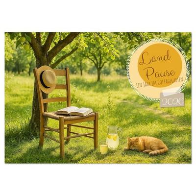 Land Pause - Ein Jahr im Cottagegarten (Tischkalender 2026 DIN A5 quer), CALVENDO Monatskalender