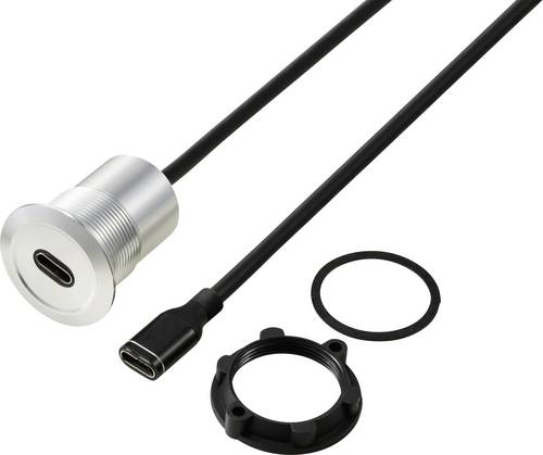 TRU COMPONENTS USB-C (3.1) Buchse/Buchse 1m Kabel silber TC-13376300 Inhalt: 1St.