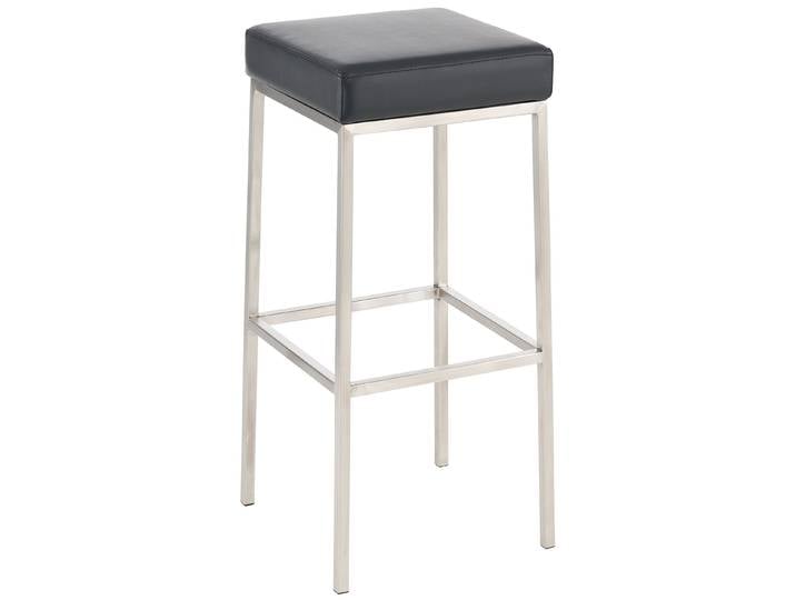 TPFLiving Barhocker Montana E5 Gestell Edelstahl Kunstleder - Schwarz