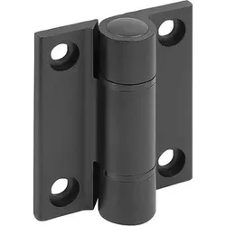 SCHARNIER OHNE FEDER, MIT STOPFEN A=55, B=65, ALUMINIUM SCHWARZ ELOXIERT