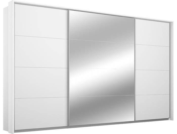 Schwebetürenschrank, Holzwerkstoff, Alpinweiß, 323×233×64 cm, Mit Inneneinteilung, Modern, Rauch