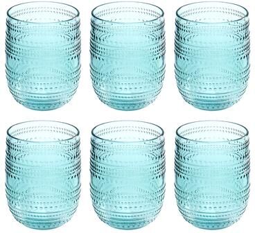 Abode Homewares Beaded Acrylic Stemless Wine Glass - 15 oz - Set of 6