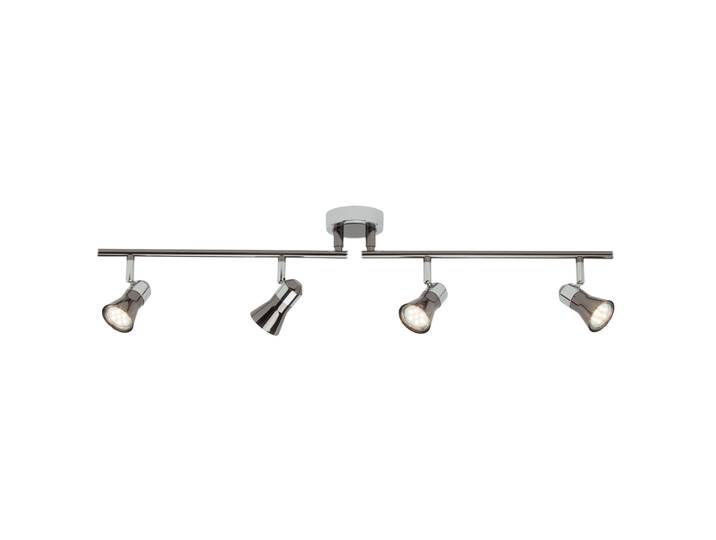 BRILLIANT LED Deckenleuchte Jupp zeitloses Spotrohr 4-flammig Metall chrom/schwarz schwenkbare Köpfe 4x GU10 max. 7 W