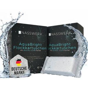 NASSWERK Flockungsmittel FKT04, Flockkartuschen, für Pools mit Sand- und Glasfilter, je 125 g, 32 Stück