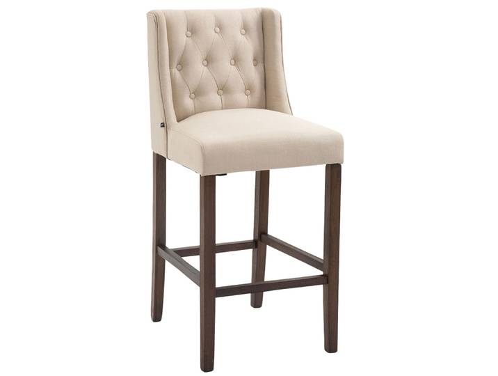 TPFLiving Barhocker Cassado Gestell Antik-dunkel Stoff - Creme