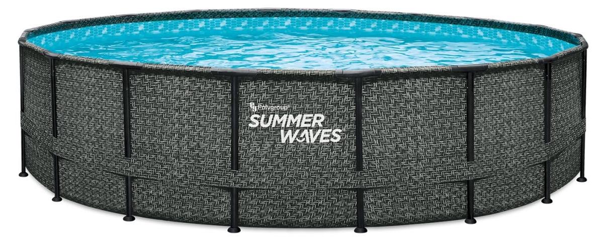 Summer Waves Pool Frame Dark Herringbone Print Elite 5,49 m x 1,22 m