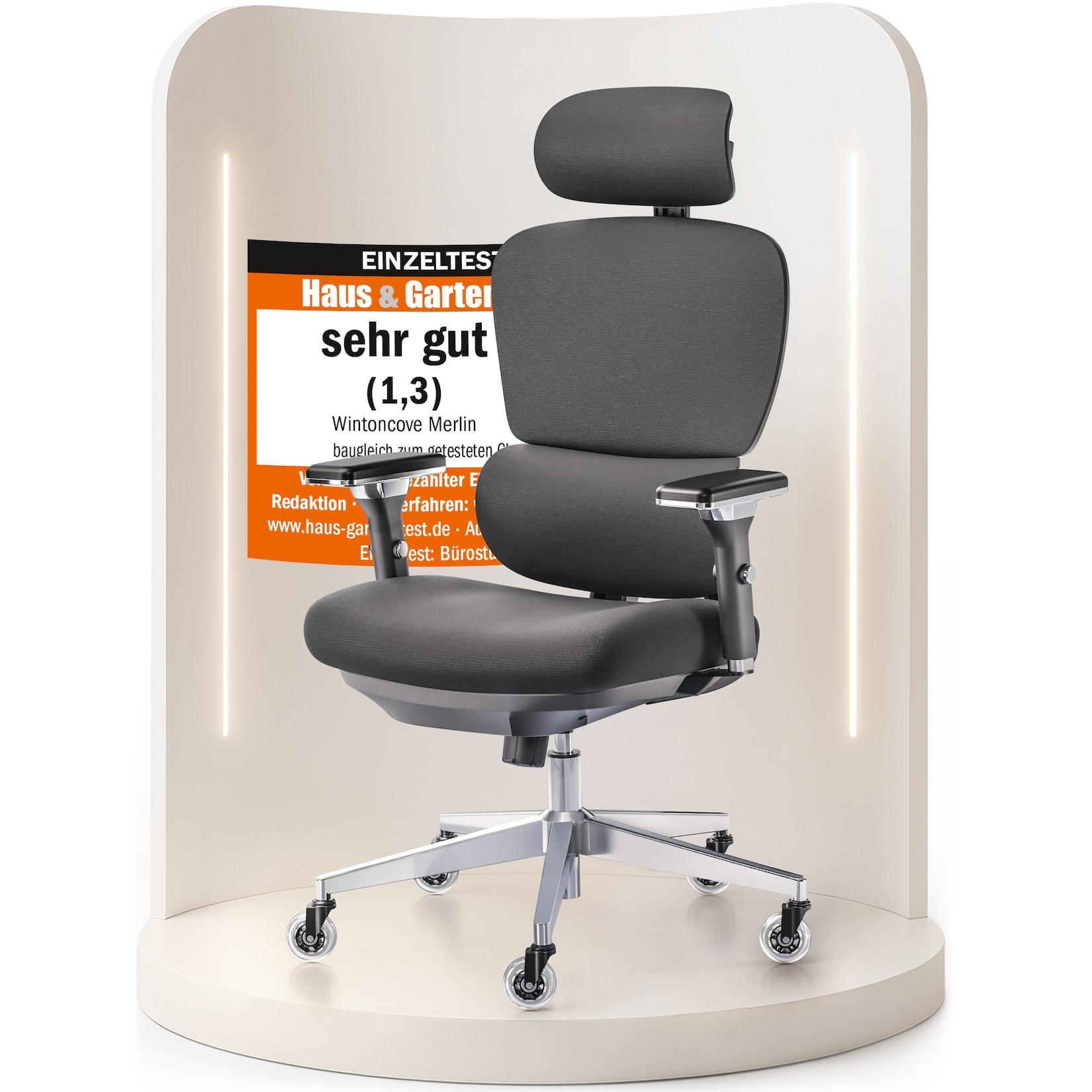 WINTONCOVE Merlin Bürostuhl Ergonomisch – Schwarz