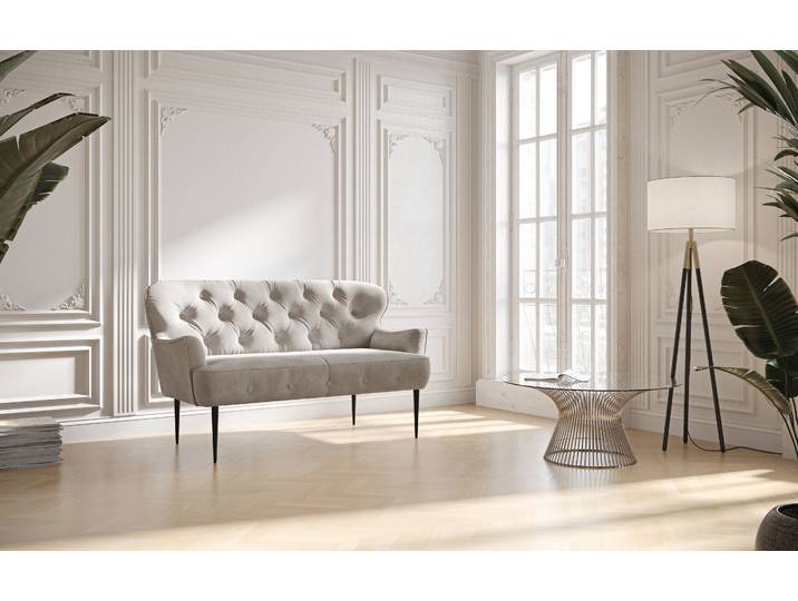 2-Sitzer OTTO HOME Amber , grau (anthrazit), B:153cm H:97cm T:87cm, 100% Polyester, Sofas, mit Knopfheftung,in verschieden Stoffarten