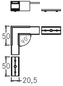 brumberg Connecteur en L 53059070 aluminium blanc (53059070)
