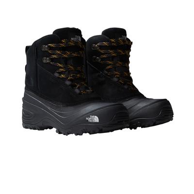 Winterstiefel THE NORTH FACE "Y CHILKAT V LACE WP", Damen, Gr. 33,5, schwarz (tnf schwarz, tnf schwarz), Leder, Schuhe Winterstiefel, Winterschuhe, Winterboots, Snowboots, wasserdicht