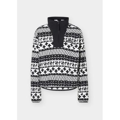 Fleecepullover COLUMBIA "Sequoia Grove II Printed Half Zip", Damen, Gr. XL (46/48), schwarz-weiß (schwarz wizard island tonal), Obermaterial: 100% Polyester, Sweatshirts Fleecepullover, mit Halbreißverschluss, aus Polyester-Fleece, Langarm-Design