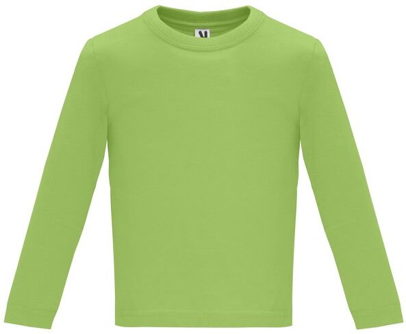 T-shirt bébé personnalisé en coton peigné Baby L/S Vert oasis 6 MOIS