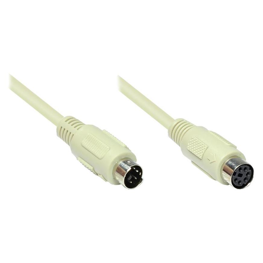 Varia PS/2-Verlängerung 2m Mini-DIN 6 Stecker/Buchse Kabel (2 m) (427709)