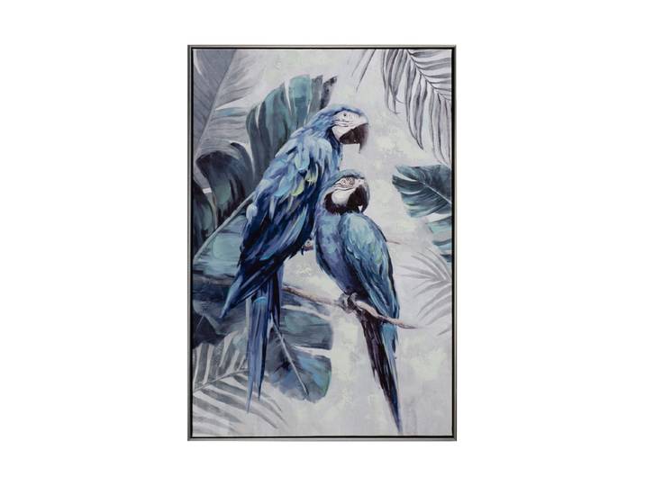 Handgemaltes, gerahmtes Bild „Blaue Papageien“ 62.5 x 92.5 cm Multicolor Crea Collection