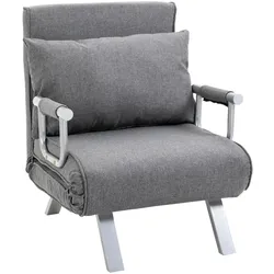 SCHLAFSESSEL 3-IN-1 mit Kissen grau