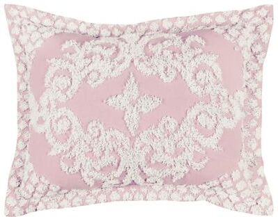 Chenille Medallion Design, Standard Sham by Better Trends in Pink (Size STANDARD)