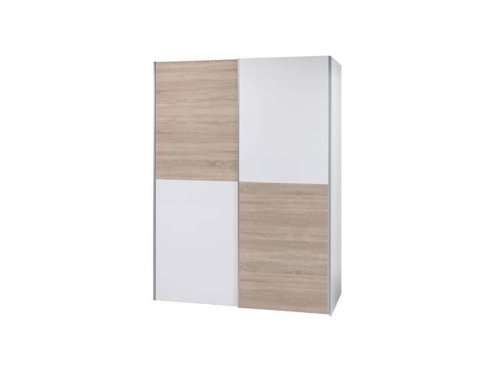 Schwebetürenschrank Sonoma Eiche - weiß 170 cm - TIME
