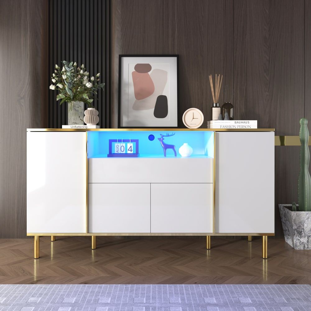 Urban Meuble Aparador blanco de lujo moderno con iluminación led