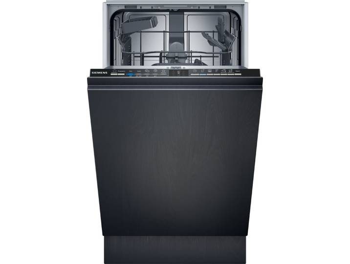 SIEMENS vollintegrierbarer Geschirrspüler iQ100 SR61HX23KE, 10 Maßgedecke, Schnelles Spülen mit varioSpeedPlus und höhenverstellbarer Korb