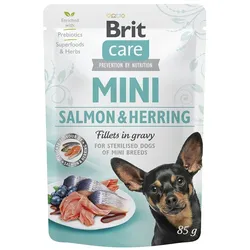 Brit Hund 24 x 85g Sterlised Salmon & Herring Fillets in Gravy