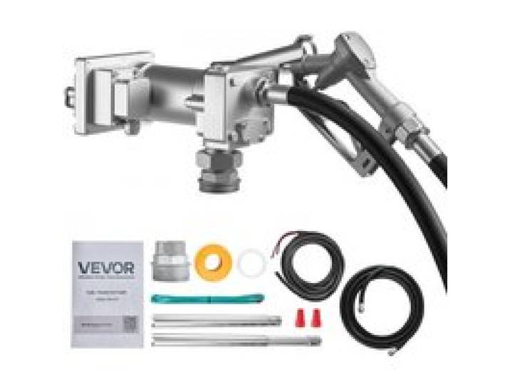 VEVOR Kraftstoffpumpe, 12 V DC, 57 L/min, Dieselpumpen-Set aus Gusseisen, mit manueller Absperrdüse, Förderschlauch, Überhitzungsschutz, 1/3 PS, explosionsgeschützt, für Benzin, Diesel & Kerosin