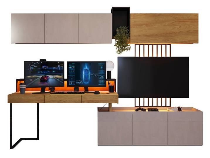 MIRJAN24 Jugendzimmer-Set Teen Flex VIII, (8er-Set), Schreibtisch universell Links / Rechts