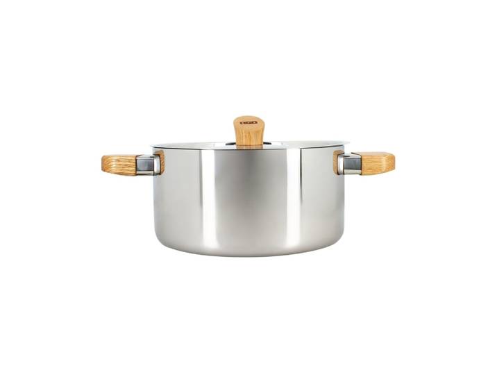Faitout 24cm en acier inoxydable et manche fixe - tous feux