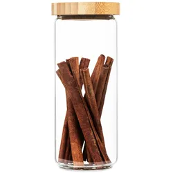 Klarstein Stapelglas mit Bambusdeckel 800 ml stapelbar luftdicht Bambus