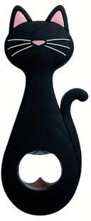 Uplifted Trends Magnetic Cat Bottle Opener And Refrigerator Decoration Cartoon Beer Opener With Strong Magnet black