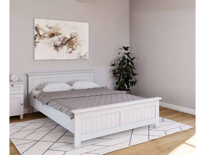 Massivholzbett GOODPRODUCT Juventus, Bett, Massivholzbett, Holzbett, Bettrahmen , weiss (weiß), B:152cm H:77cm L:208cm, Betten, Massivholzbett, Breite 90 cm, aus massiver Kiefer, FSC-zertifiziert