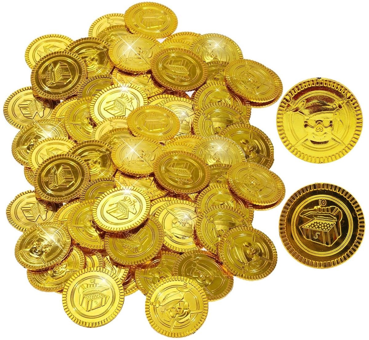 Dailygoods Gouden Munten 50 stuks - Kunststof speelgoed