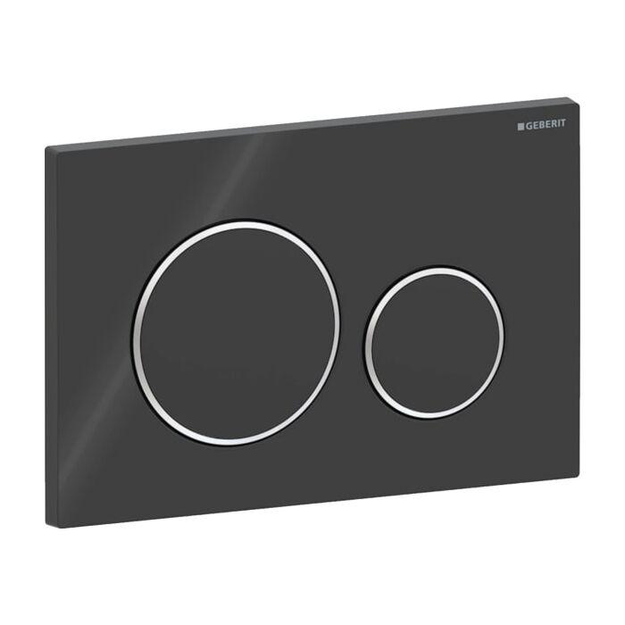 Geberit Sigma 20 Round Betätigungsplatte 115882KM1 schwarz / hochglanz verchromt