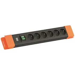 Bachmann BM005937 CONNECTUS 6xUTE 1xSchalter 2,0m CEE7/7 Schwarz/Orange