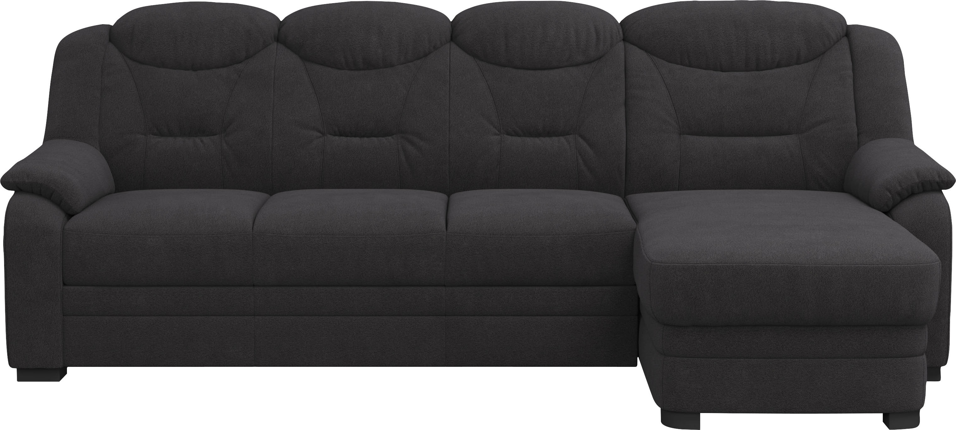Ecksofa COTTA "Marcus L-Form", schwarz, B:262cm H:99cm T:162cm, 100% Polyester, Sofas, Ecksofa, wahlweise mit Schlaffunktion