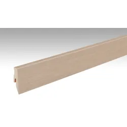 MEISTER Fußleiste Profil 3 PK Eiche cremeweiß 1154 für Parkettböden - 2380 x 60 x 20 mm