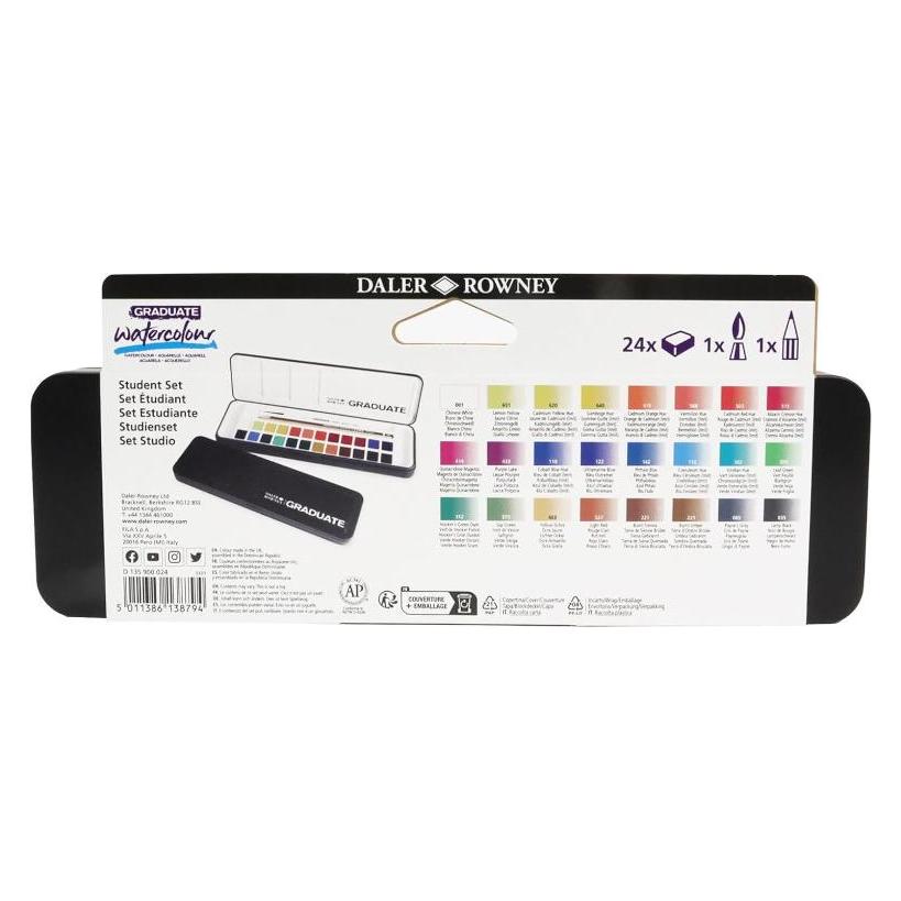 Daler-Rowney Aquarell Graduate Watercolour 24er Set (135900024)