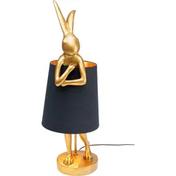 KARE DESIGN Tischleuchte Animal Rabbit Polyresin Gold, Schwarz Gold / 68 cm