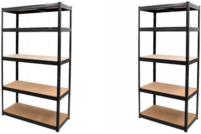 Set STIER Steck-Fachbodenregal Fachlast 250kg HxBxT 1800x1200x450 mm + Steck-Fachbodenregal Fachlast 350kg BxTxH 900x450x1800 mm