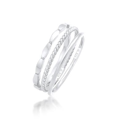 Ring-Set ELLI "Ring Stapelringe Stacking Bandring 3er Set 925 Silber" Gr. 52, silber, Fingerringe, Damen, 52, ohne Stein, Silber 925 (Sterlingsilber)